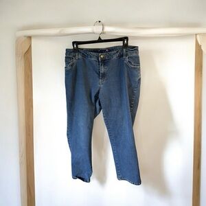 Woman Within dark wash jeans size 16PW. 71% cotton 28% polyester 1% spandex RK5n